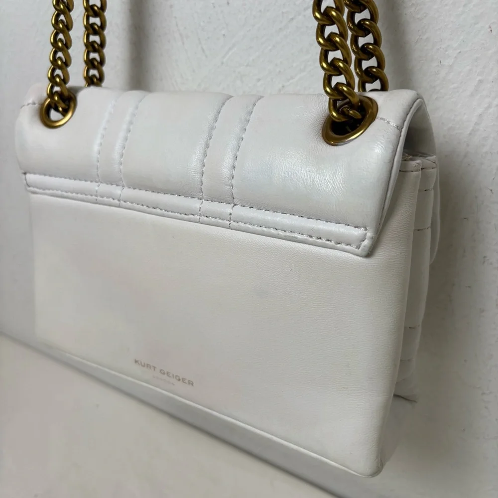 KURT GEIGER Kensington Leather Mini Quilted Crossbody Bag Purse RESTORED - Picture 5 of 16
